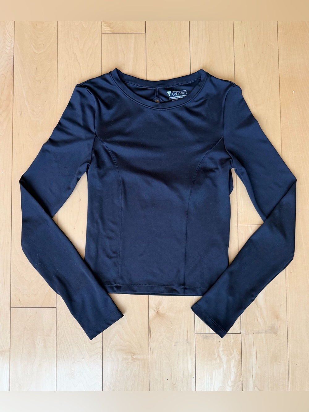 Victoria’s Secret On Point Open Back Long Sleeve Activewear Top XS Black